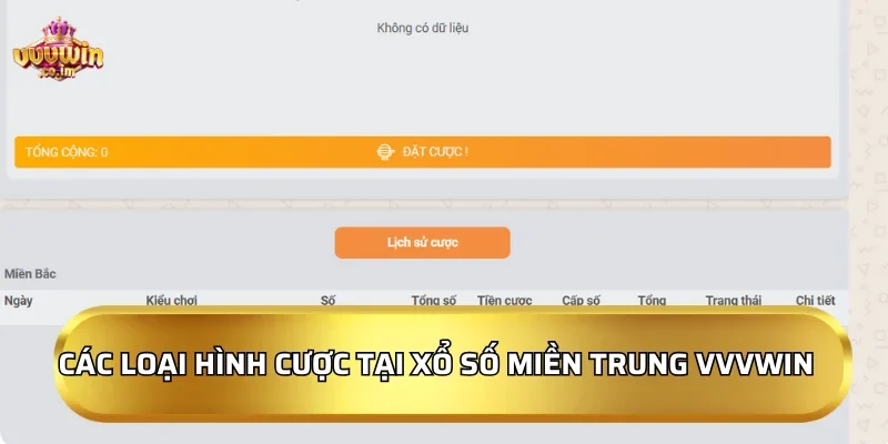 Xổ số miền Trung: Game lô đề online, đánh đâu thắng đó 3 Các loại hình cược phổ biến tại Xổ số miền Trung VVVWin